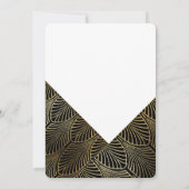Goud Art Deco 1920's | Verlovingsfeest Uitnodigen Kaart (Achterkant)