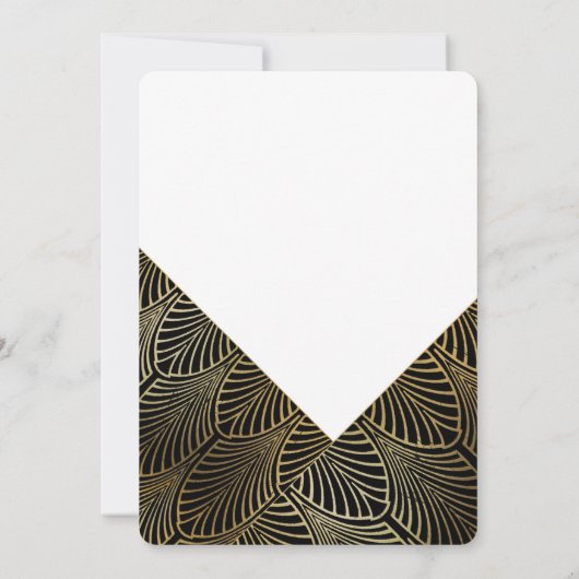 Goud Art Deco 1920's | Verlovingsfeest Uitnodigen Kaart (Achterkant)