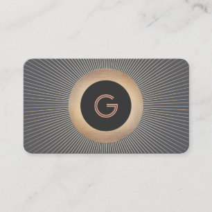 Goud Art Deco Glamoureus Chic Monogram 2 Visitekaartje
