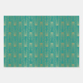 Goud art-decopatroon, aangepaste achtergrond inpakpapier vel (Voorkant 2)