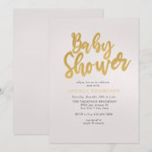 Goud Baby shower Kaart (Voorkant / Achterkant)