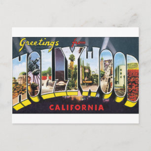 Goud bagageetiket HOLLYWOOD Briefkaart