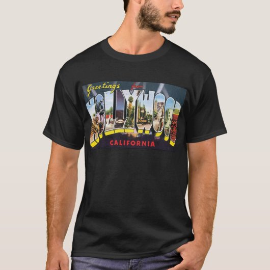Goud bagageetiket HOLLYWOOD T-shirt (Voorkant)