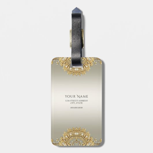 Goud  Bagagelabel (Achterkant verticaal)