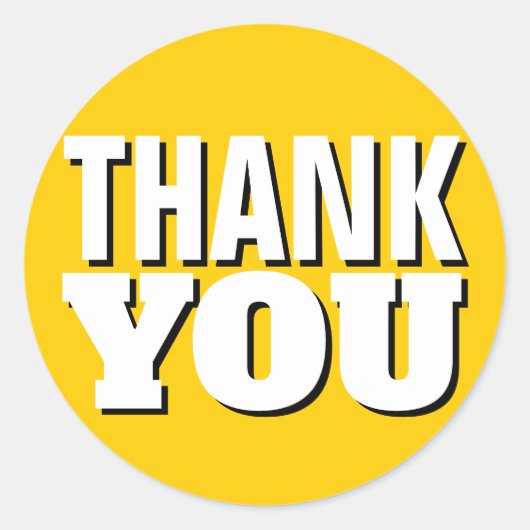 Goud Bedankt Ronde Sticker (Voorkant)