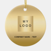 Goud bedrijf logo Christmas Keramisch Ornament (Voorkant)