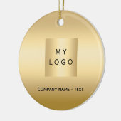 Goud bedrijf logo Christmas Keramisch Ornament (Links)
