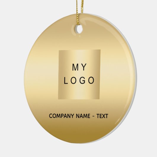 Goud bedrijf logo Christmas Keramisch Ornament (Links)