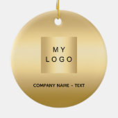 Goud bedrijf logo Christmas Keramisch Ornament (Achterkant)