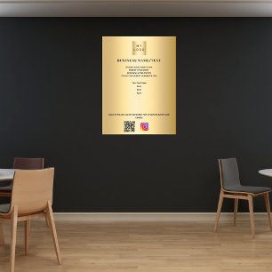 Goud bedrijfs logo qr code instagram aangepaste te poster