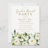 Goud beige en witte bloemen Genderfeest Kaart