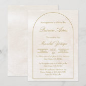Goud beige Quinceanera uitnodiging (Voorkant / Achterkant)