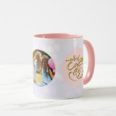 Goud Beste Mam Ooit Foto Moederdag Two-Tone C Mok (Voorkant rechts)