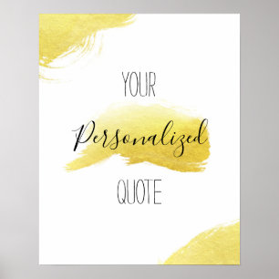 Goud bladgoud penseelstreek Aangepaste prijsopgave Poster