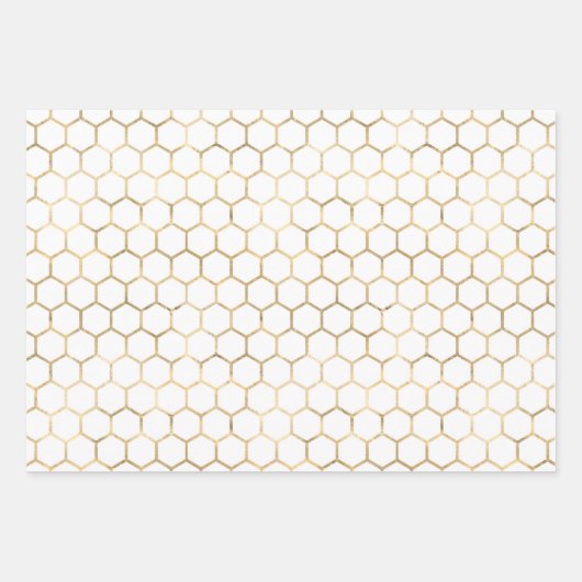 Goud Blauw en Goud Apiary Queen Bee Inpakpapier Vel (Voorkant 2)