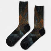 Goud blauw en grijs abstract sokken (Links)