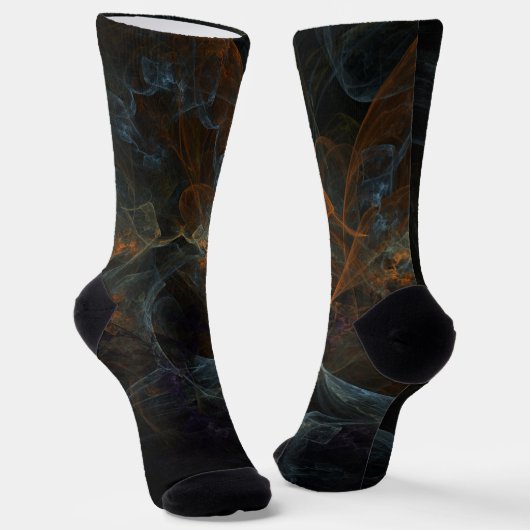 Goud blauw en grijs abstract sokken (Gebogen)