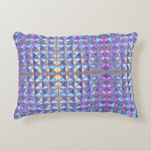 Goud, Blauw en Paars Iridiserend Geometrisch 2 Accent Kussen