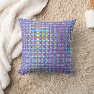 Goud, Blauw en Paars Iridiserend Geometrisch 2 Kussen