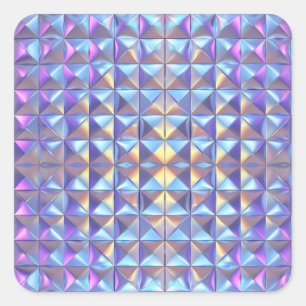 Goud, Blauw en Paars Iridiserend Geometrisch 2 Vierkante Sticker