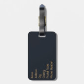  goud, blauw en turquoise kolibrie bagagelabel (Achterkant verticaal)