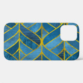 Goud Blauw Grunge Patroon Case-Mate iPhone Case (Achterkant (horizontaal))