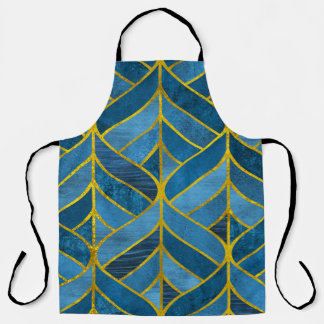 Goud Blauw Grunge Patroon Schort