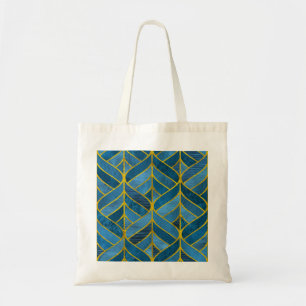 Goud Blauw Grunge Patroon Tote Bag