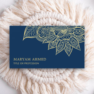 Goud Blauw Henna Mehndi Islamitisch Visitekaartje