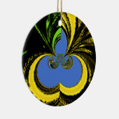 Goud Blauw Keramisch Ornament (Rechts)