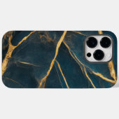 Goud Blauw Marmer Cool Case-Mate iPhone Case (Achterkant (horizontaal))