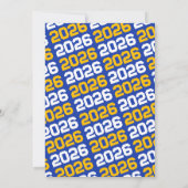 Goud & Blauw Modern Afstuderen Fotouitnodiging Kaart (Achterkant)