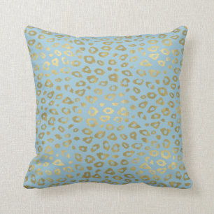 Goud Blauw Ombre Luipaardprint Kussen
