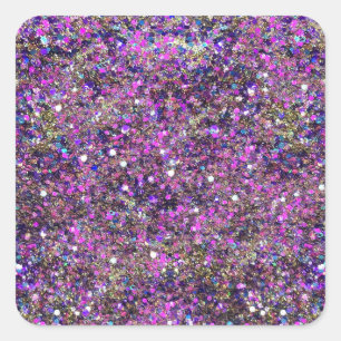 Goud Blauw Roze Glitter Glamoureuze Lege Sjabloon Vierkante Sticker