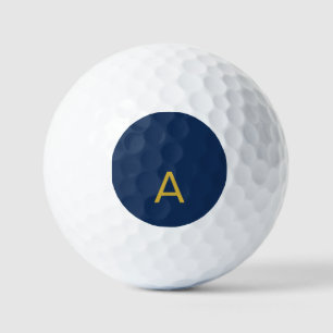 Goud & Blauwe Kleur Monogram Professionele Initiaa Golfballen