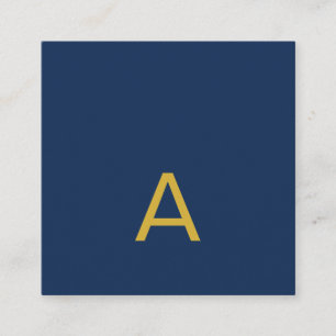 Goud & Blauwe Kleur Monogram Professionele Initiaa Informatiekaartje