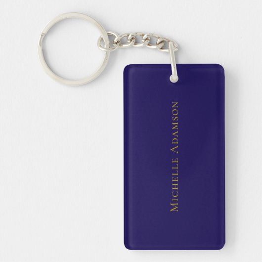 Goud & Blauwe Kleur Professionele Eenvoudige Moder Sleutelhanger (Voorkant)