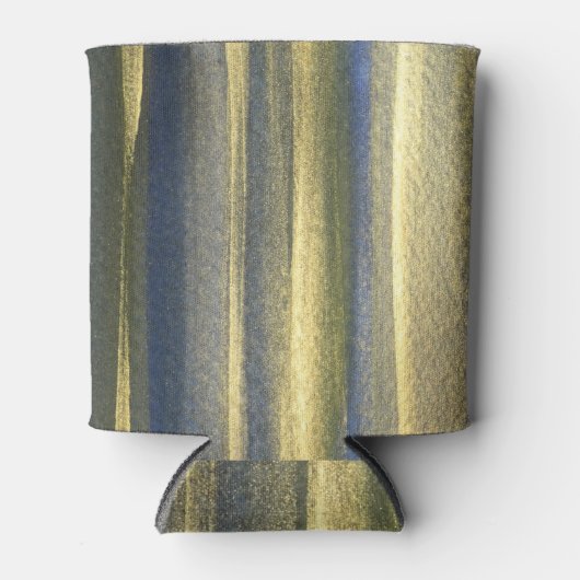 Goud blauwe lijnen Aangepaste Koelbox Blikjeskoeler (Voorkant)