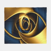 goud blauwe spiraal abstract wervelpatroon luxe ge fleece deken (Voorkant (Horizontaal))