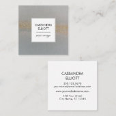 Goud Bleek blauw alcoholinkt Vloeibaar kunst Vierkante Visitekaartje (Voorkant / Achterkant)