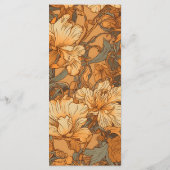 Goud Bloemen Art Nouveau Bruiloft Menu (Achterkant)