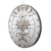 Goud  Bloemen Dartbord (Voorkant Rechts)