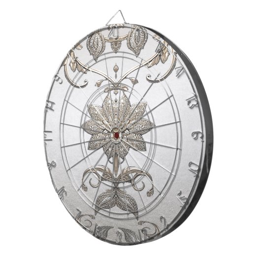 Goud  Bloemen Dartbord (Voorkant Rechts)