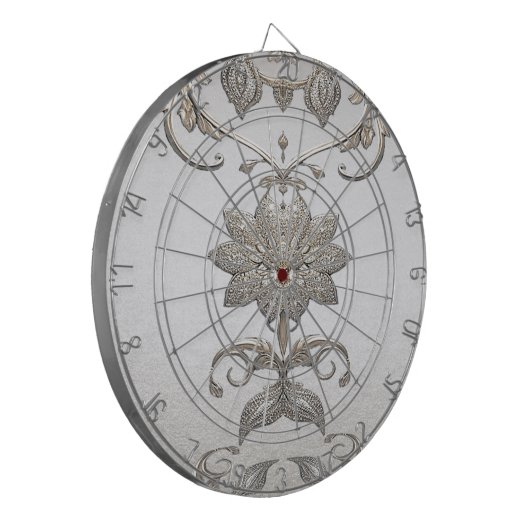 Goud  Bloemen Dartbord (Voorkant Links)