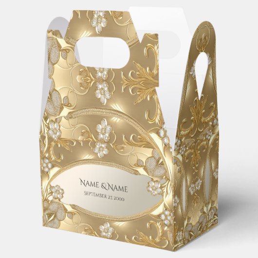 Goud  Bloemen Favoriet Box Bedankdoosjes (Geopend)