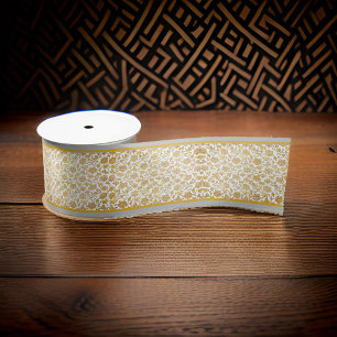 Goud Bloemen Kant Zilver en Gouden Trim Lint