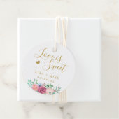 Goud Bloemen Liefde is Zoete Bruiloft Ronde Bedankjes Labels (In situ)