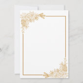 Goud Bloemen Lijst Islamitisch Moslim Bruiloft Kaart (Achterkant)