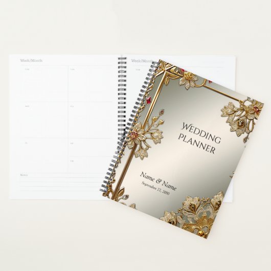 Goud Bloemen Lijst Planner (Display)