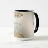 Goud  Bloemen Mok (Voorkant rechts)